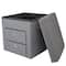 Simplify Gray 2 Drawer Collapsible Storage Ottoman